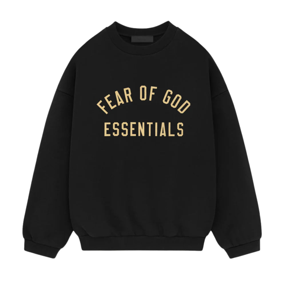 FW24 ESSENTIALS CREWNECK STATE BLACK YELLOW