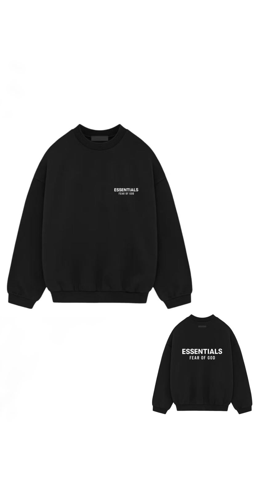 FW24 ESSENTIALS BLACK CREWNECK